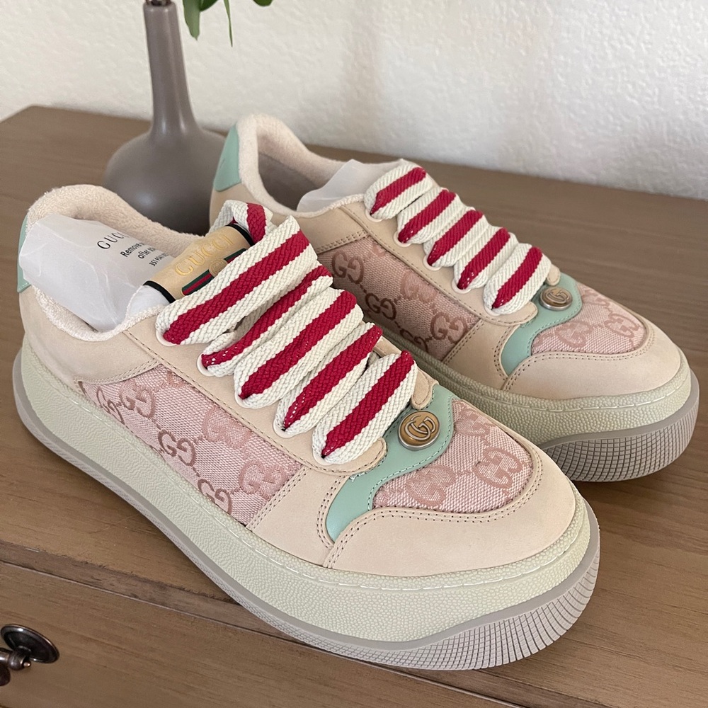 Gucci Screener Trainer Sneakers｜40/us 9.5 |with dust bag｜two pairs of shoelaces